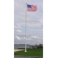 40' External Halyard Ground Sleeved Fiberglass White Flagpoles
